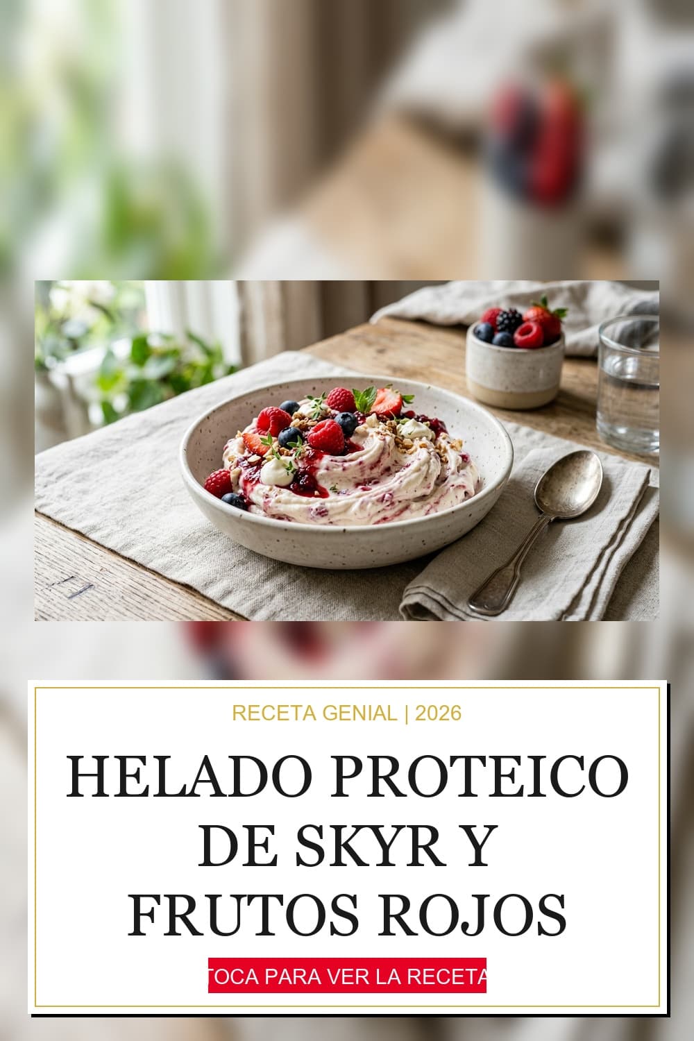 Receta de Helado Proteico de Skyr y Frutos Rojos: La Ciencia Detrás del Postre Fitness Perfecto preparada paso a paso — fotografía editorial de RecetaDolce