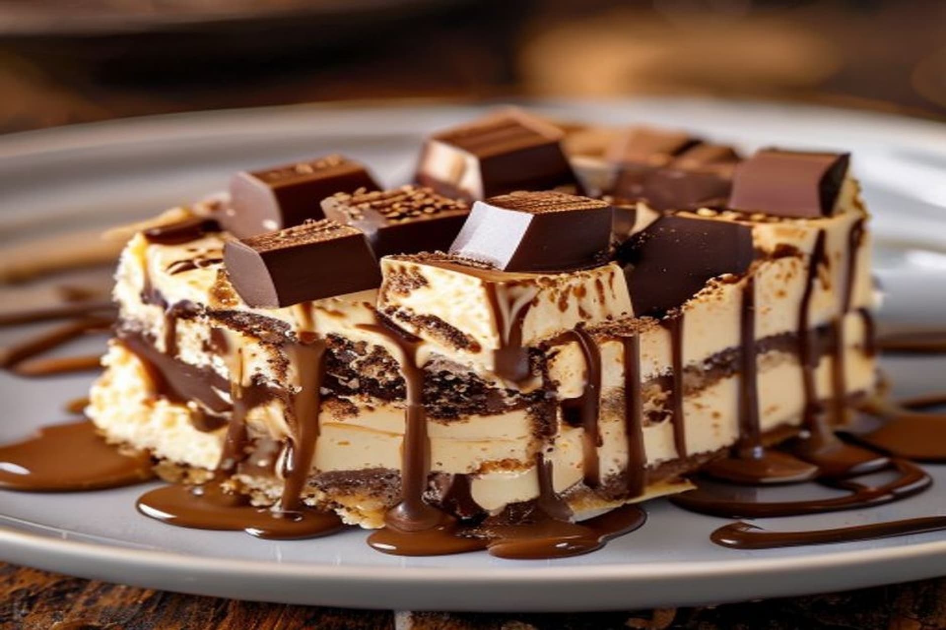Receta de Tarta de Queso Kinder Bueno sin Horno: El Pecado más Cremoso y Fácil preparada paso a paso — fotografía editorial de RecetaDolce