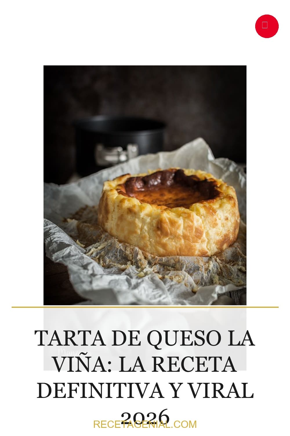 Receta de Tarta de Queso La Viña: El Postre que Conquistó el Mundo preparada paso a paso — fotografía editorial de RecetaDolce