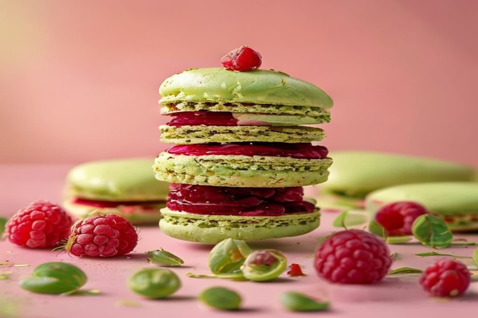 Macarons de Pistacho y Frambuesa: El Equilibrio de la Pastelería Fina