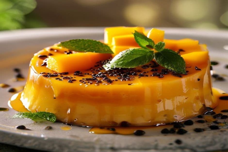 Receta de Flan de Chía y Mango Saludable sin Horno: La Receta Definitiva para un Postre Cremoso y Nutritivo preparada paso a paso — fotografía editorial de RecetaDolce