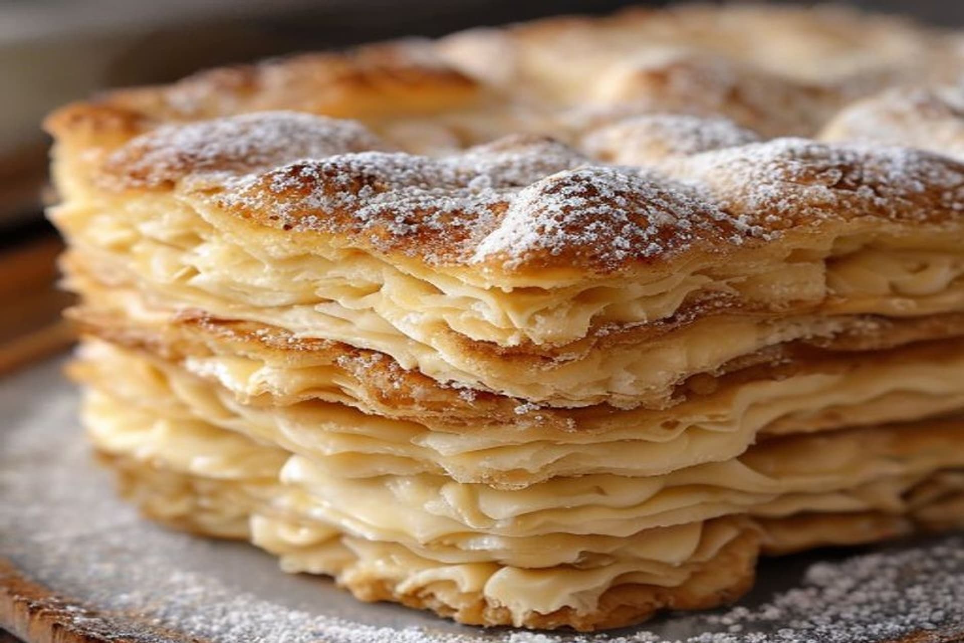 Receta de Milhojas de Vainilla Bourbon: Crujiente y Cremoso preparada paso a paso — fotografía editorial de RecetaDolce