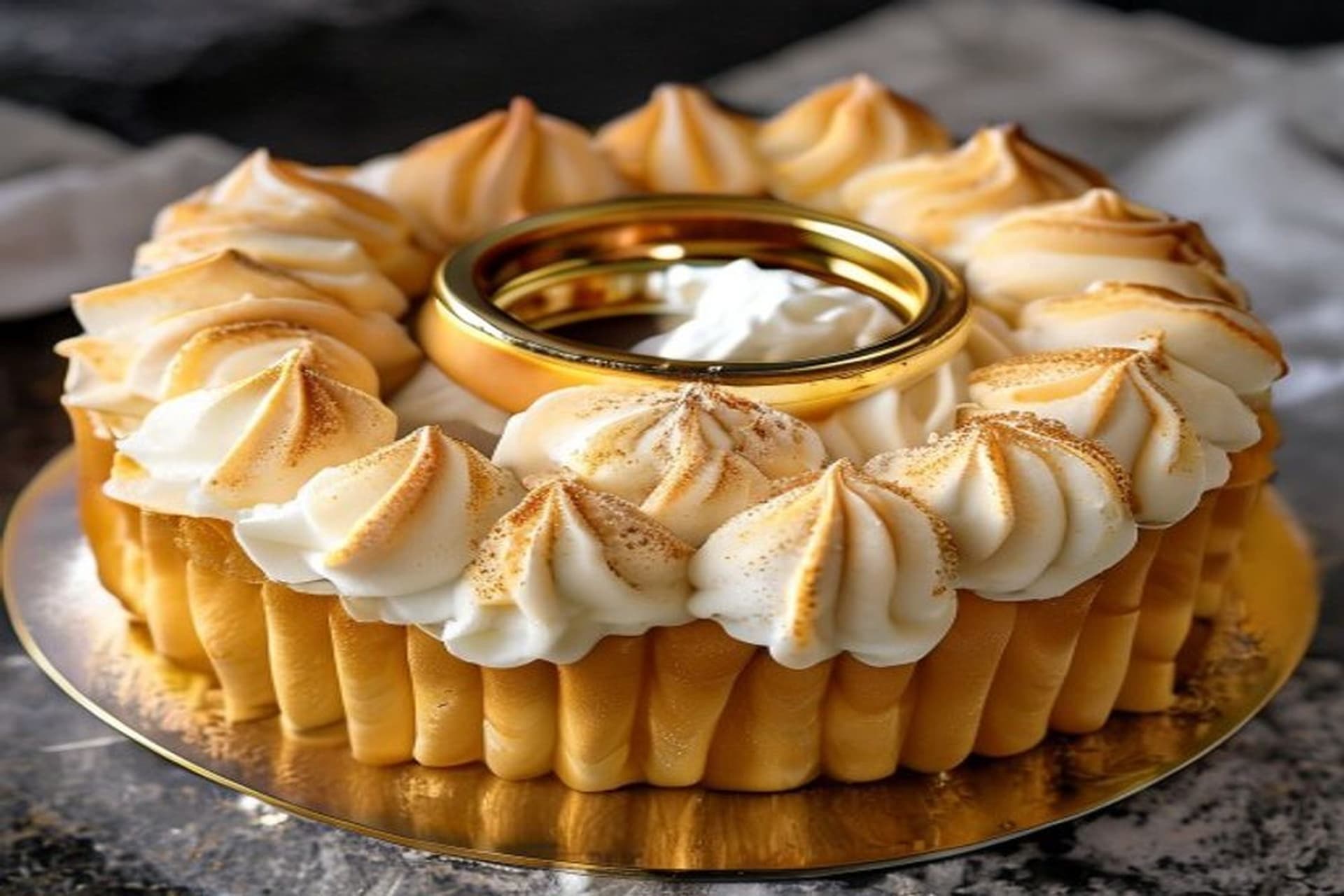 Receta de Saint Honoré de Caramelo Salado: El Postre de los Reyes preparada paso a paso — fotografía editorial de RecetaDolce