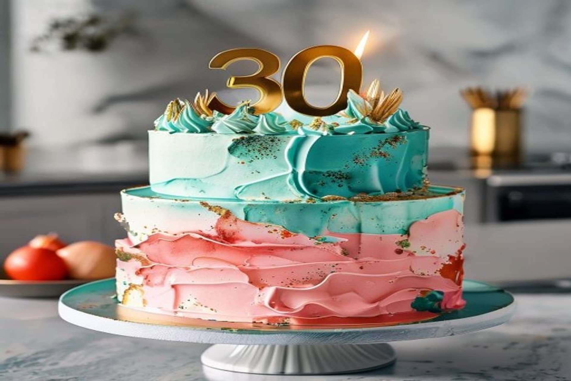 Receta de Pasteles Divertidos para un 30 Cumpleaños Inolvidable preparada paso a paso — fotografía editorial de RecetaDolce