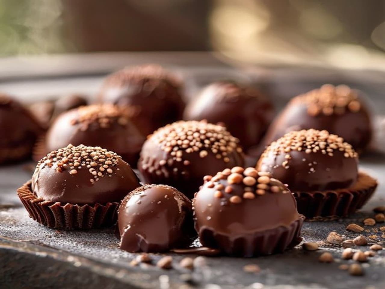 Receta de Assorted Chocolate Truffles for Valentine preparada paso a paso — fotografía editorial de RecetaDolce