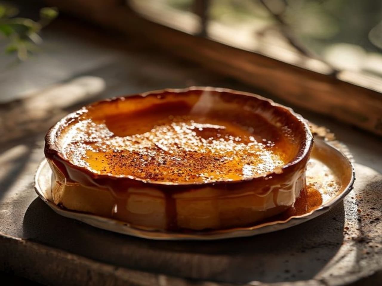 Receta de Crema brulée a la vainilla bourbon preparada paso a paso — fotografía editorial de RecetaDolce