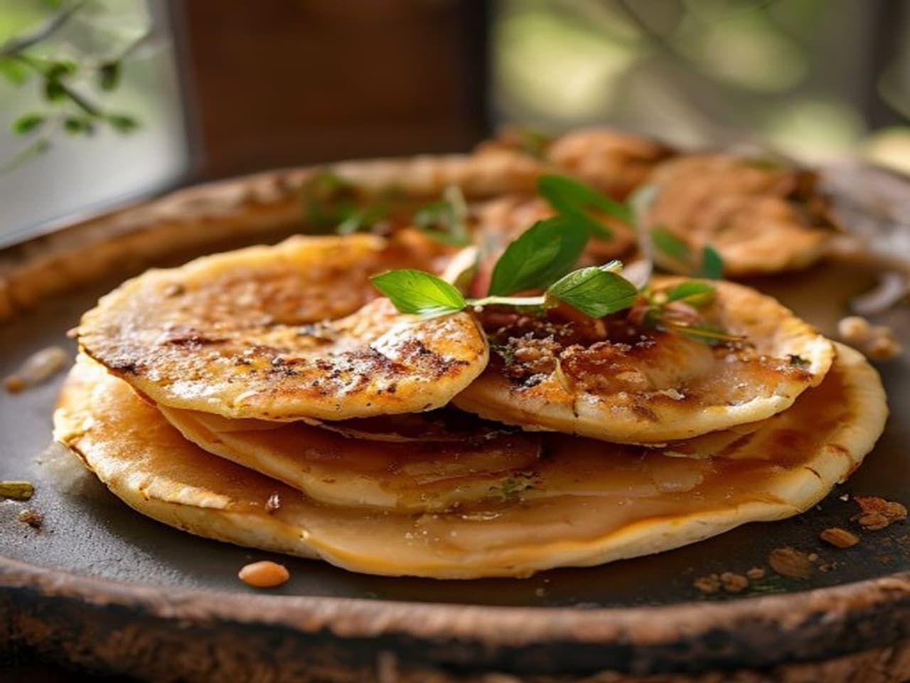 Receta de Crepas con cajeta y nuez tostada preparada paso a paso — fotografía editorial de RecetaDolce