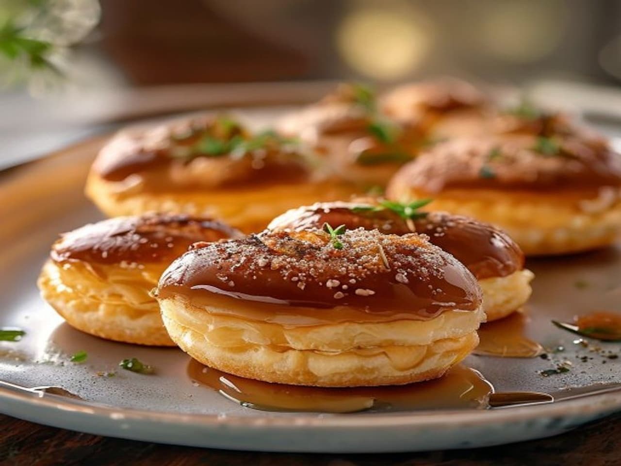 Receta de Eclairs de café con glaseado espejo preparada paso a paso — fotografía editorial de RecetaDolce