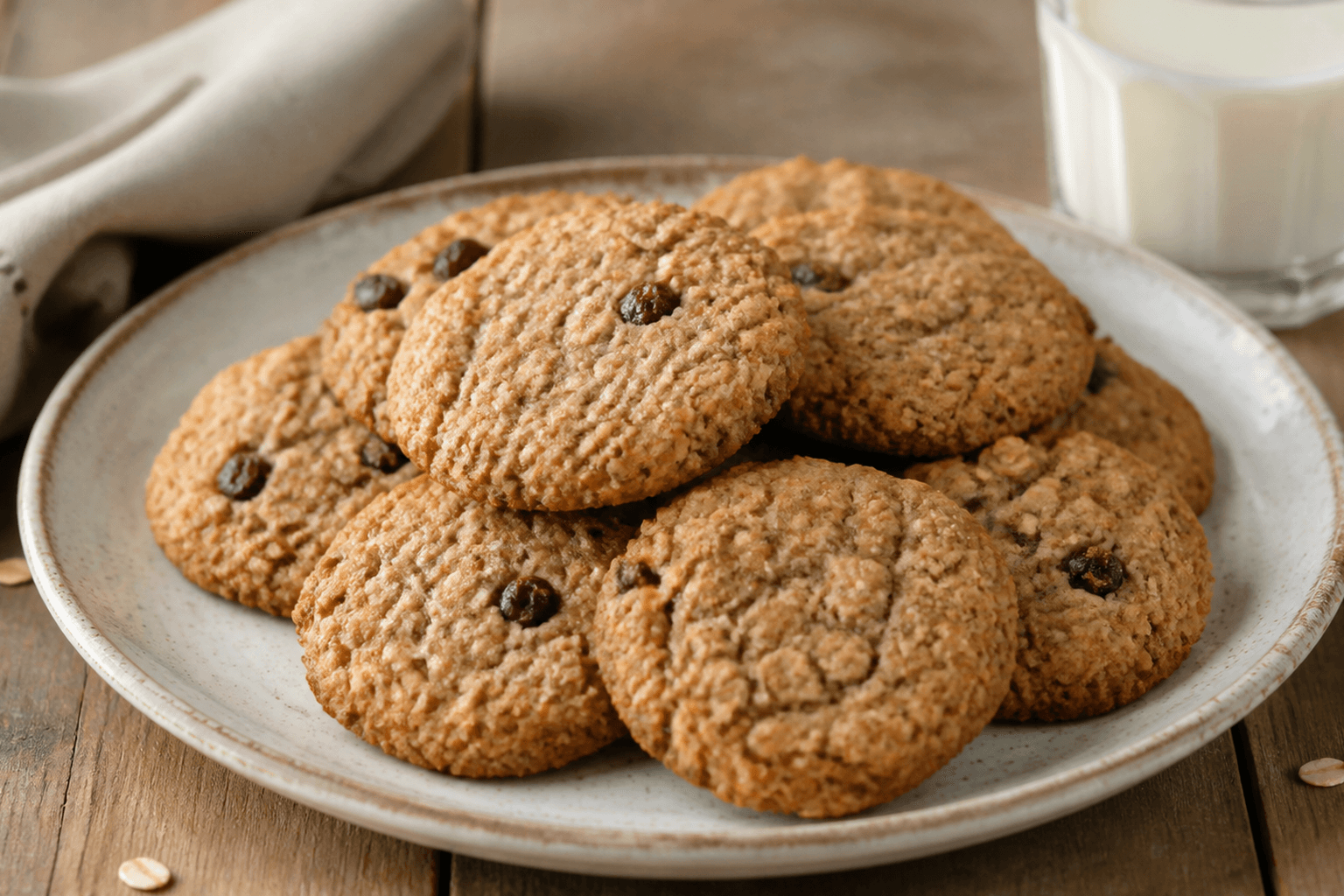 Receta de Galletas de Avena Saludables y Crujientes: Receta Fácil Casera preparada paso a paso — fotografía editorial de RecetaDolce