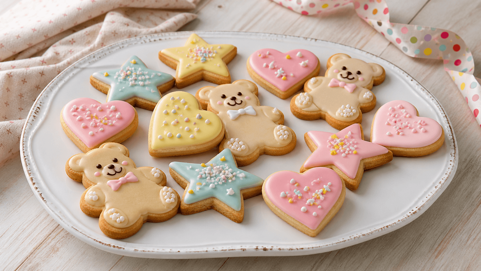 Receta de Galletas de mantequilla decoradas para el día del niño preparada paso a paso — fotografía editorial de RecetaDolce