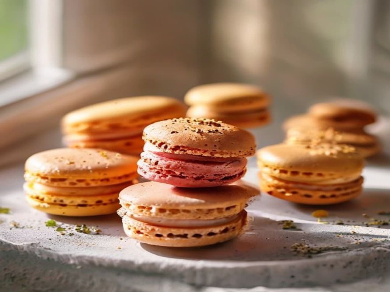 Receta de Macarons caseros paso a paso preparada paso a paso — fotografía editorial de RecetaDolce