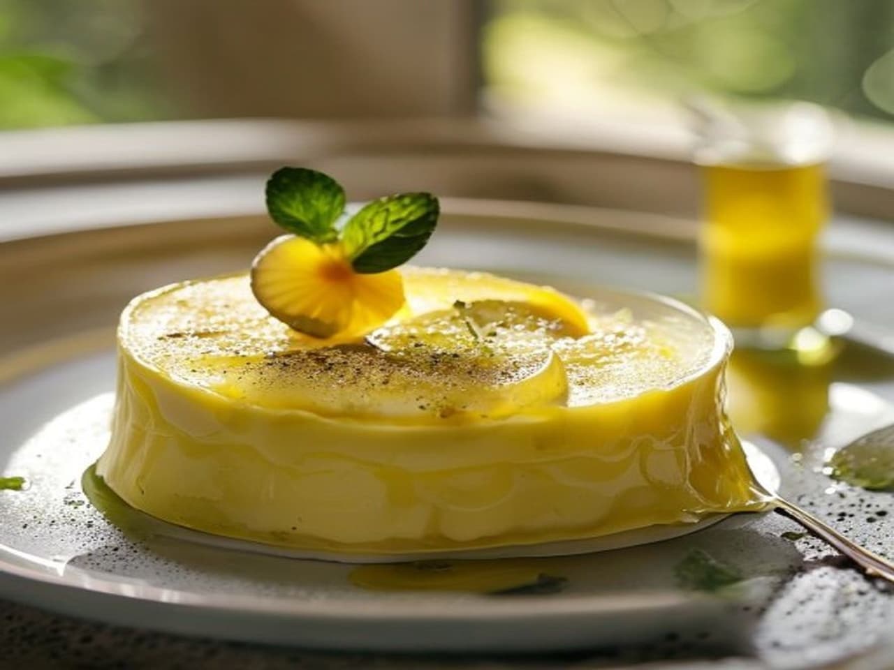Receta de Mousse de limón y hierbabuena fresca preparada paso a paso — fotografía editorial de RecetaDolce