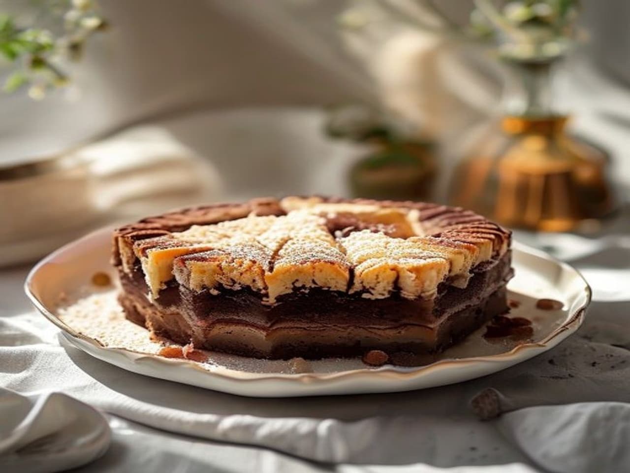 Receta de Pastel de chocolate sin horno preparada paso a paso — fotografía editorial de RecetaDolce