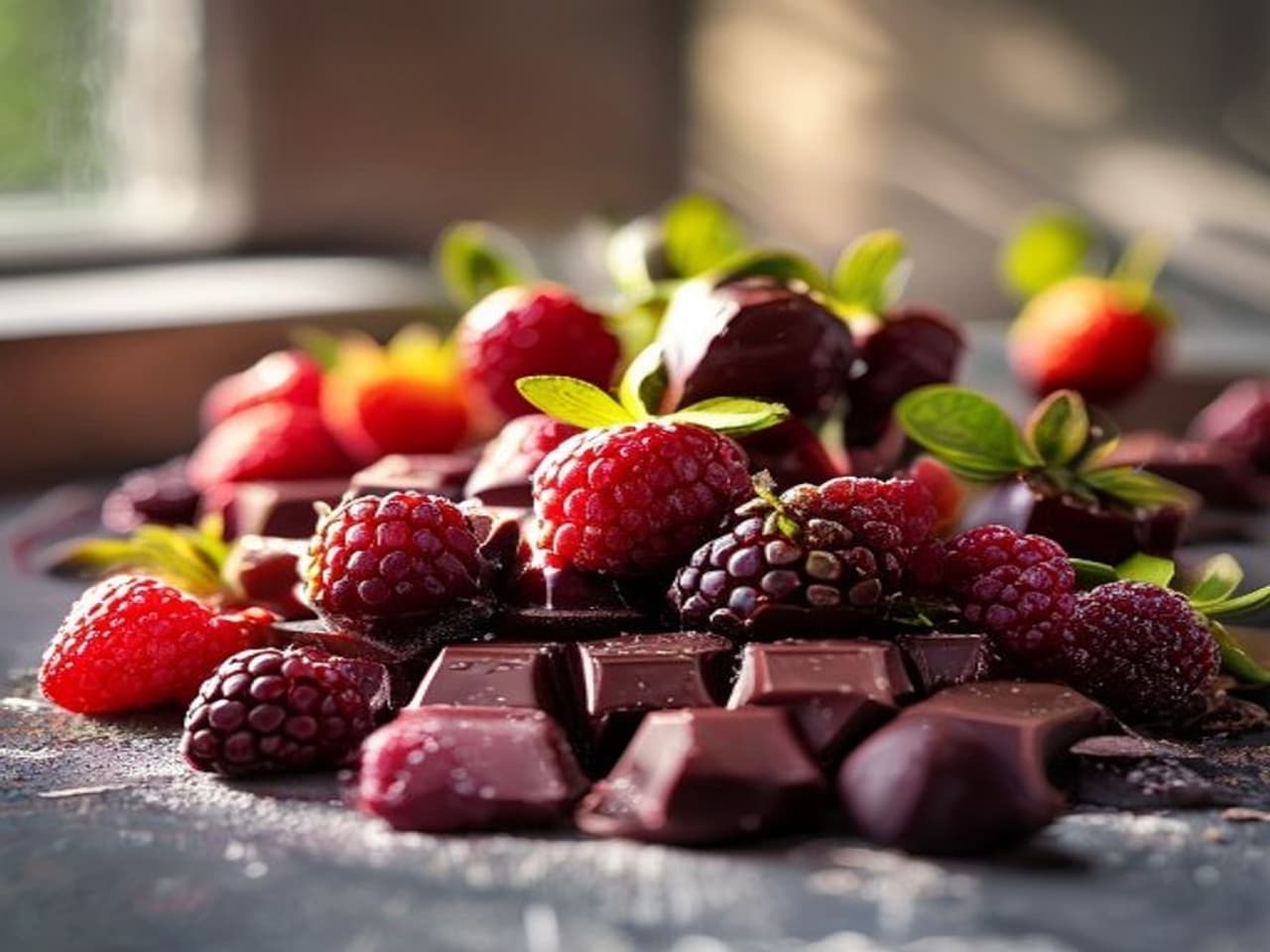 Receta de Sweet berry mixed chocolates preparada paso a paso — fotografía editorial de RecetaDolce
