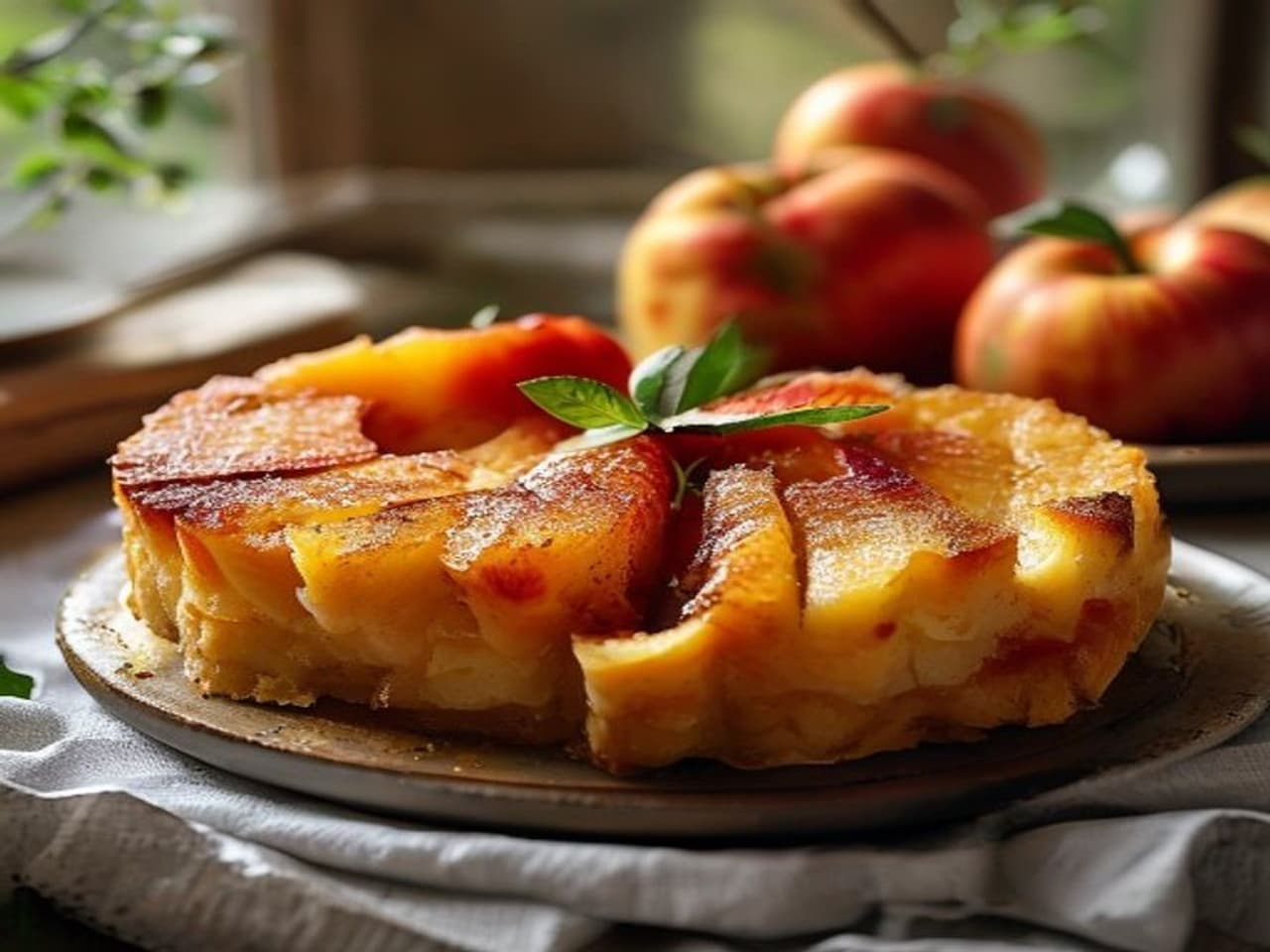 Receta de Tarta de manzana casera preparada paso a paso — fotografía editorial de RecetaDolce