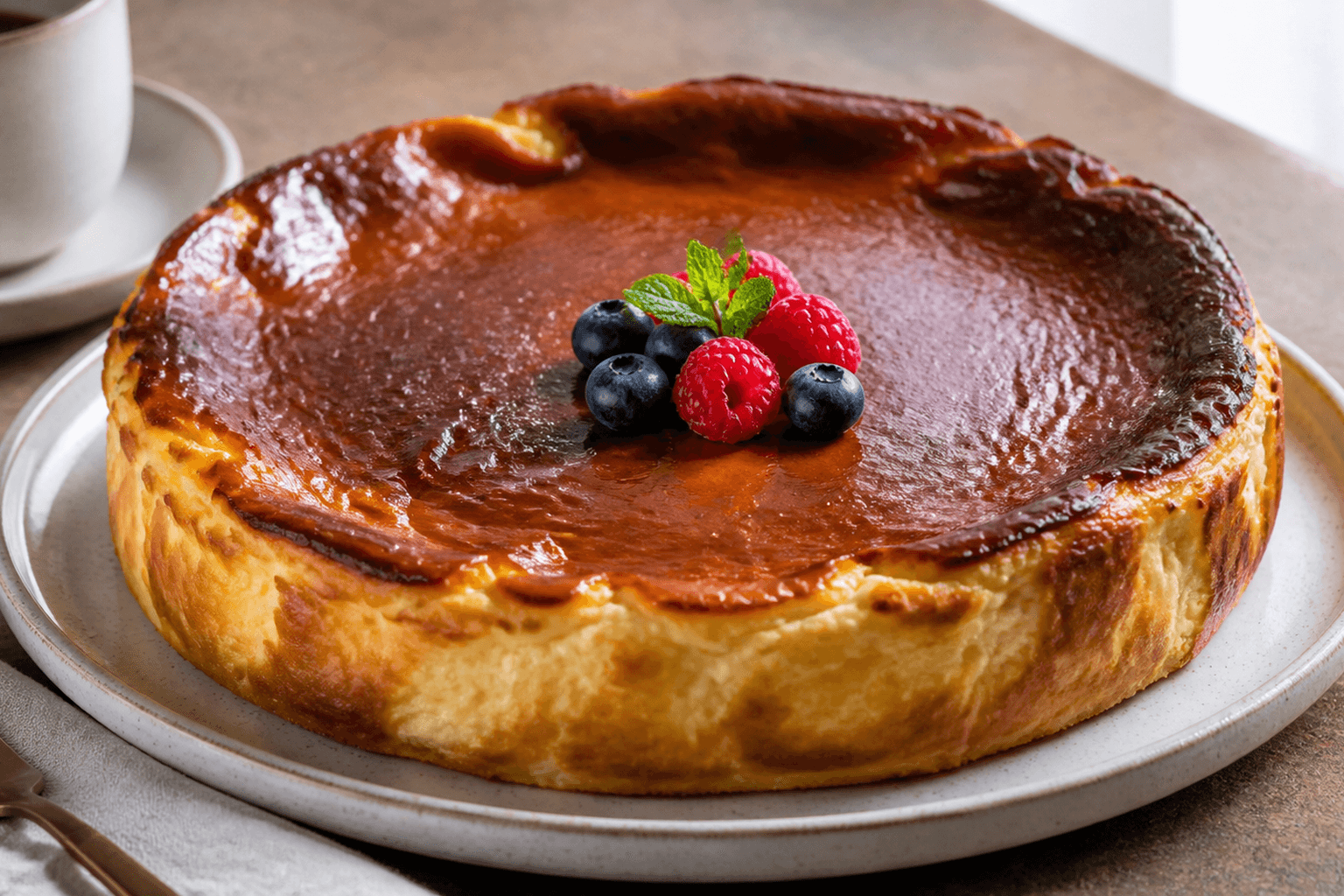 Receta de Tarta de queso al horno cremosa: la receta tradicional definitiva preparada paso a paso — fotografía editorial de RecetaDolce