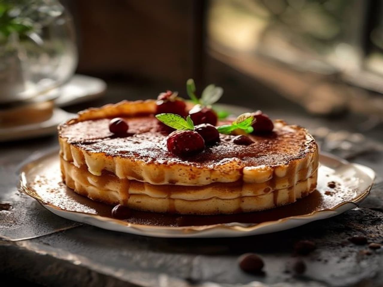 Receta de Tarta Opera de Café y Chocolate Belga preparada paso a paso — fotografía editorial de RecetaDolce