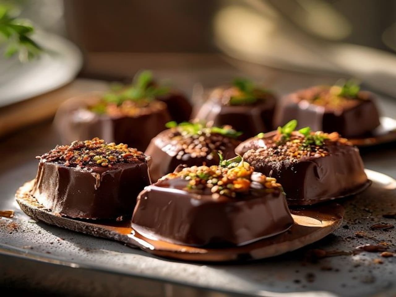 Receta de Trufas de chocolate belga al champán preparada paso a paso — fotografía editorial de RecetaDolce